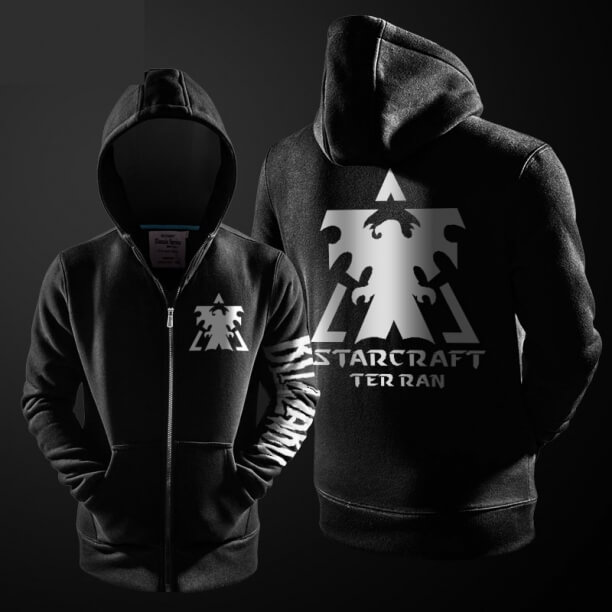 Blizzard Starcraft 2 Terran rits hoodie zwarte mens Hooded trui