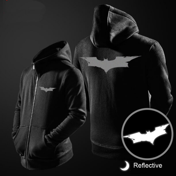 Superhelden reflektierende Batman Hoody für Men Black Hoodie