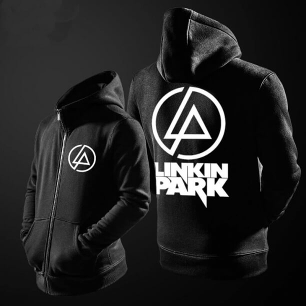 Linkin Park pulóver férfi fekete Zip kapucnis pulcsit