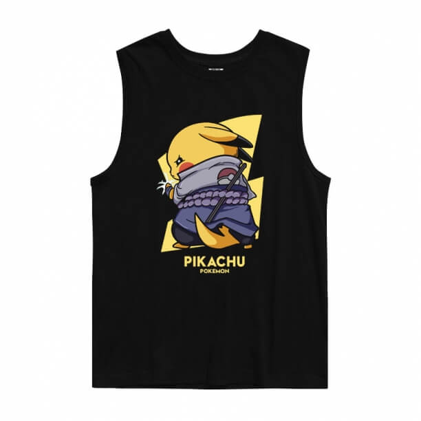 Pokemon Uchiha Sasuke Pikachu Tanktops Tees Anime T-Shirt