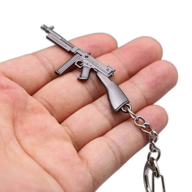 6 cm Metal silah tabancası Anahtarlık Takı Pubg