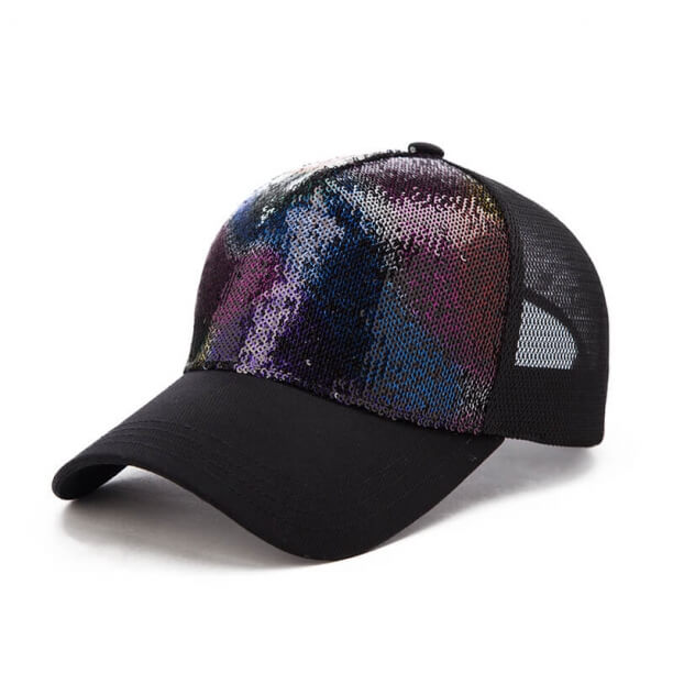 Ladies Summer Baseball Caps Wild Sequins Cap Travelling Summer Sun Hats 100% Cotton