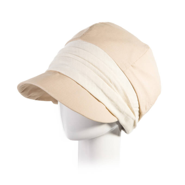 Beige weiblich elegant Beret Hut Freizeit Anti-UV-achteckige Mütze Womens Outdoor Travel Fisherman Sonnenhüte