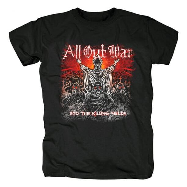 All Out War Into The Killing Fields Tee Shirts Punk Rock T-Shirt