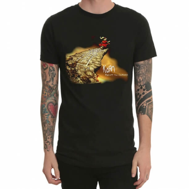 Černá kornová kapela Heavy Metal Rock Tee Shirt