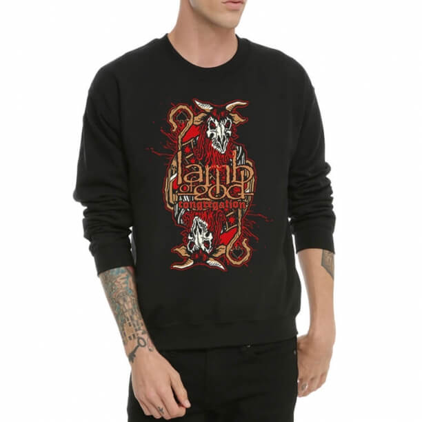 Negru Miel de Dumnezeu Crew Neck Hoodie Cool