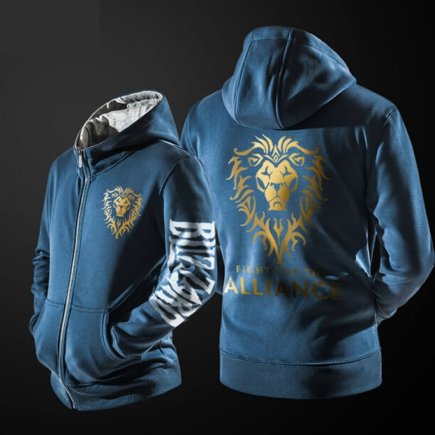 Felpa di Blizzard World of Warcraft WOW Alliance Golden Lion Clothing
