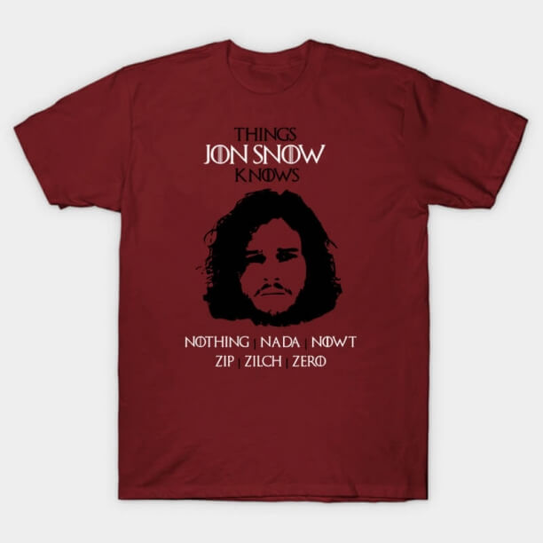 Cool Jon Snow Tričko Hra o tróny Tee