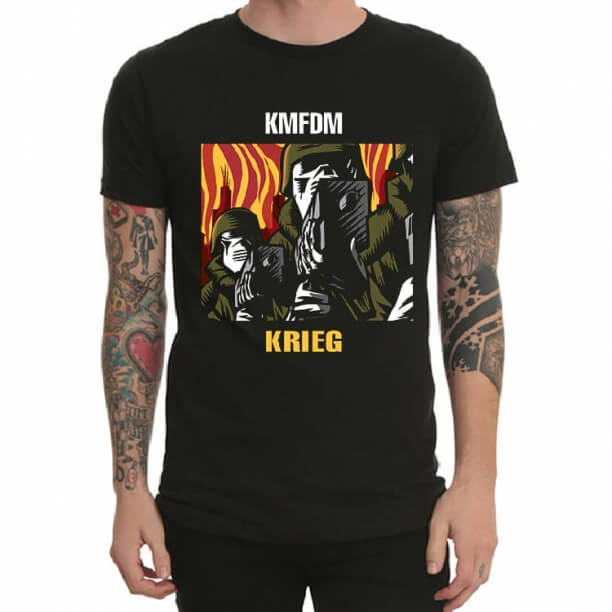 Keren Kmfdm Band Rock T-Shirt Hitam Logam Berat Tee