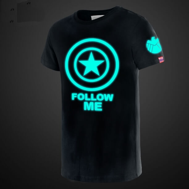 Cool Luminous Captain America Shield T Shirt