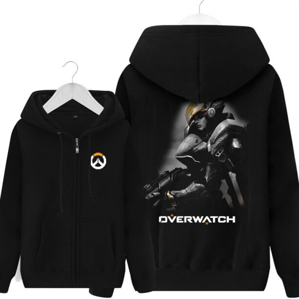 Pharah over Watch mercancía Men negro Zip up suéter