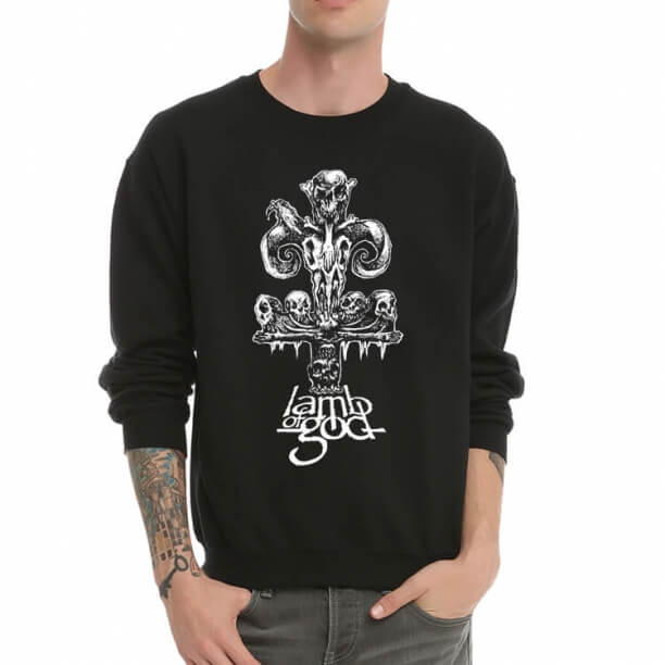 Qualität Black Metal Lamm Gottes Hoodie Rundhalsausschnitt