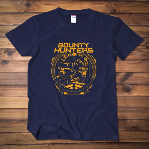 Kvalitets Bounty Hunters Tee Guardians Of The Galaxy Movie Mörkblå t-shirt