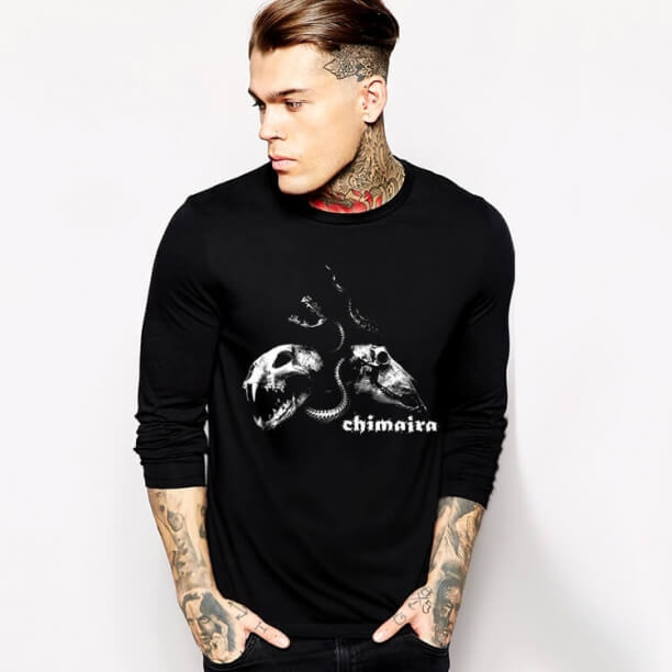 Tshirt longo da luva de Chimaira da qualidade