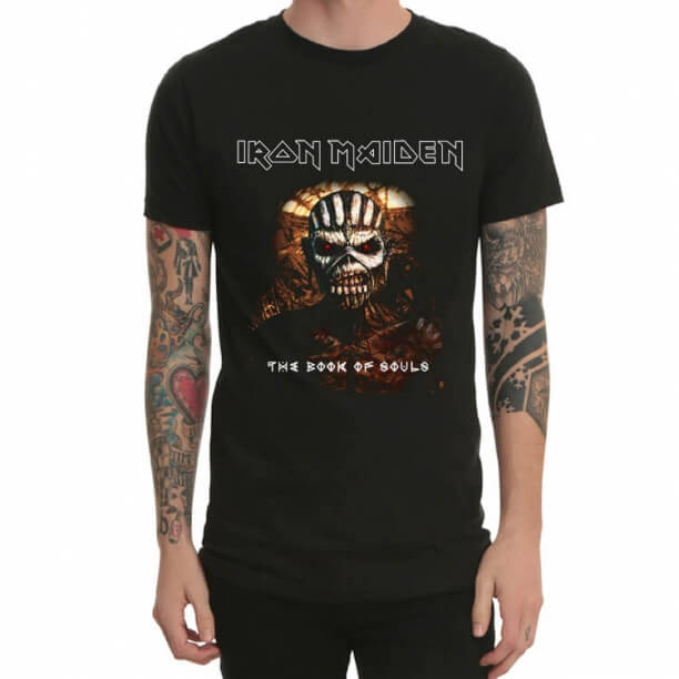 Kualitas iron maiden T-shirt Black Metal Tee untuk Pemuda
