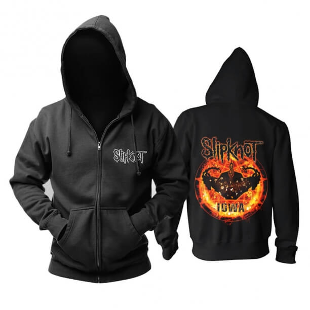 Felpa con cappuccio in metallo rock band di qualità con cappuccio Slipknot cerchiata