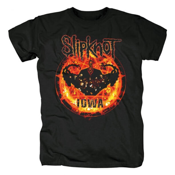 Slipknot Band Alevler Içinde Daire Tees Abd Metal Rock Tişört