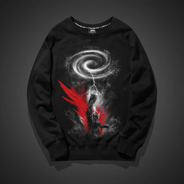 Super Hero Thor Ragnarok Sweatshirt Black Mens Hoodie
