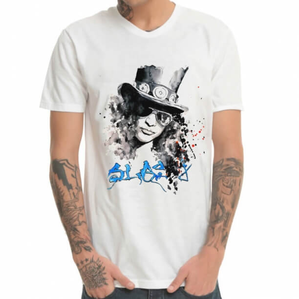 White Guns N 'Roses Slash zwaar metalen rock-T-shirt