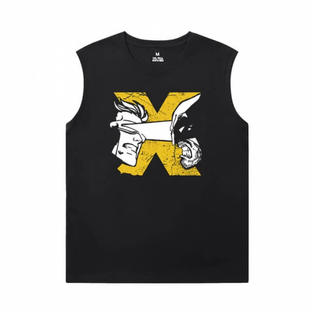 เสื้อยืด Marvel Wolverine สีน้ําเงิน Phoenix X-Men เสื้อยืดแขนกุดสําหรับวิ่ง
