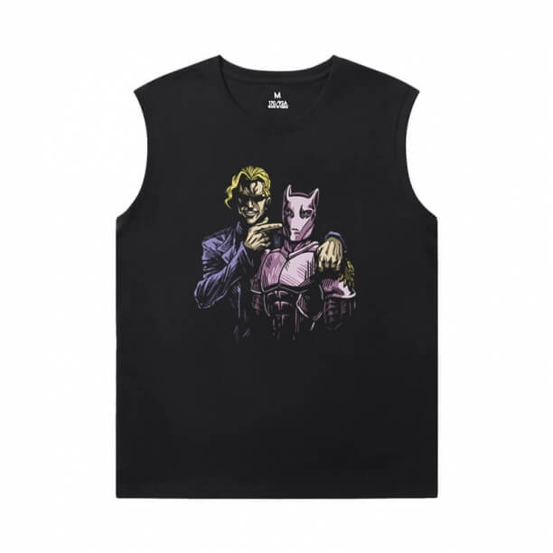 JoJo Tee Anime Kujo Jotaro Herren ärmellose Sport T Shirts