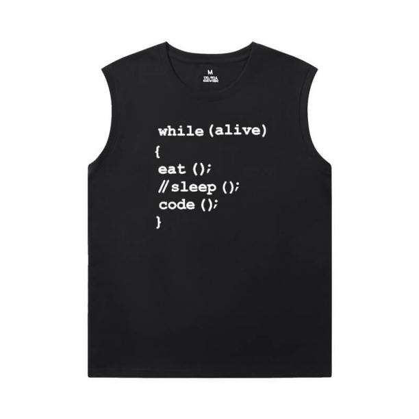 Programmerare T-shirts Geek Bomull ärmlös tryckt T shirts Herr