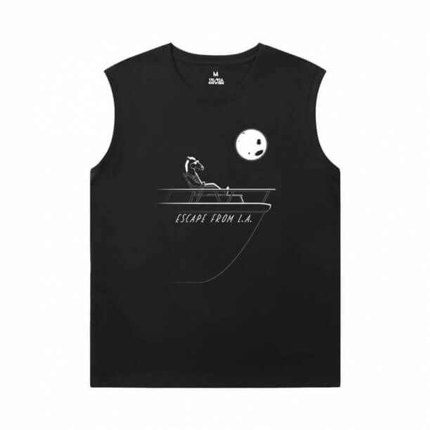 Cotton Shirts BoJack Horseman Printed Sleeveless T Shirts For Mens