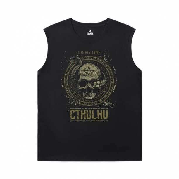 Cthulhu Mythos Men'S Sleeveless T Shirts For Gym Hot Topic Necronomicon Shirt