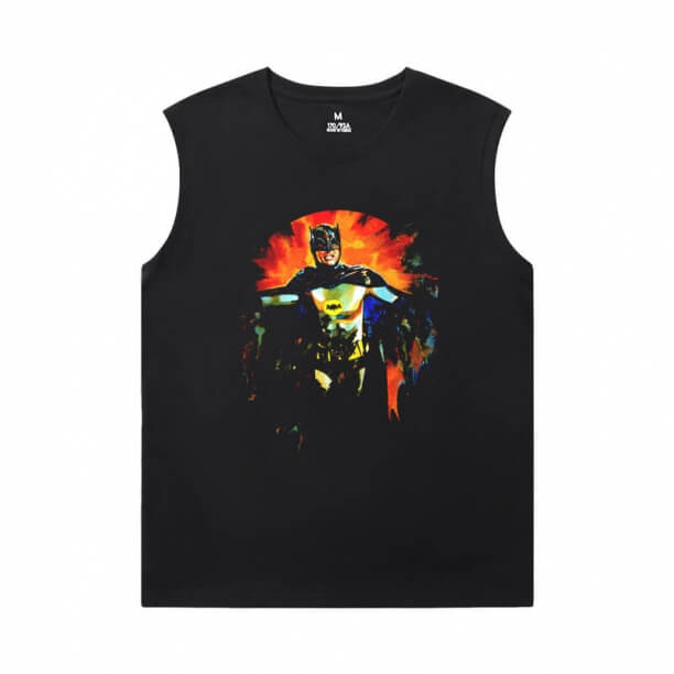 Justice League Batman Vintage Sleeveless T Shirts Superhero Tee