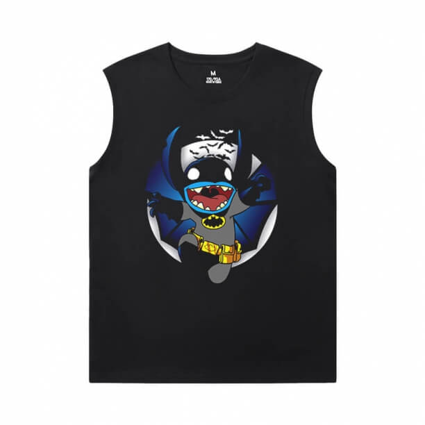 Camicie in cotone Lilo Stitch Senza maniche T Shirts Stampate Uomo