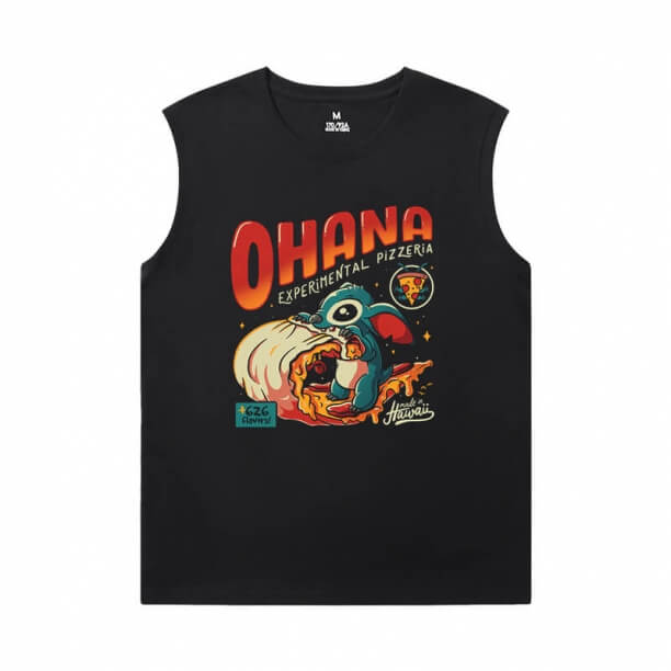 Bavlněné tričko Lilo Stitch Pánské oversized tričko bez rukávů