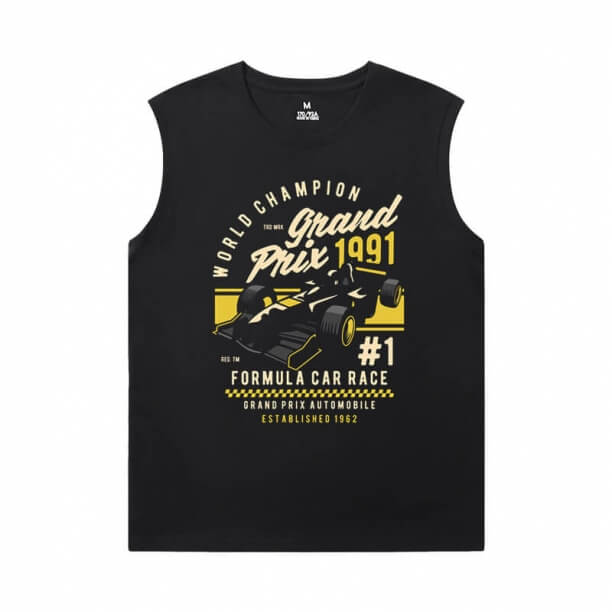 レーシングカーティーシャツコットンF1メンズノースリーブTシャツ