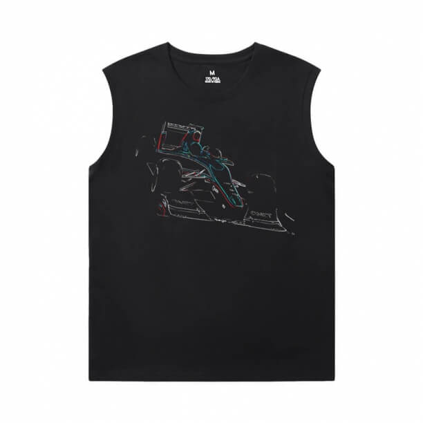 Quality F1 Tshirt Car Black Sleeveless T Shirt