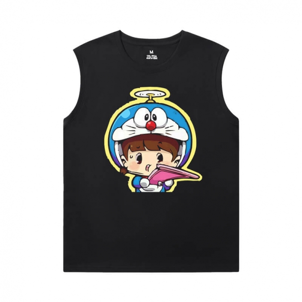 เสื้อยืดโดราเอมอนประเด็นร้อนแมวบาสเกตบอลเสื้อยืดแขนกุด