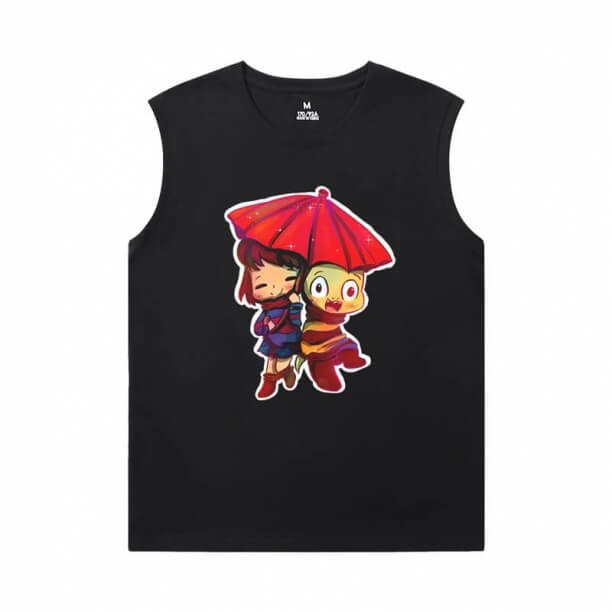 Undertale camiseta calidad molesto perro cráneo hombres camisetas sin mangas para el gimnasio