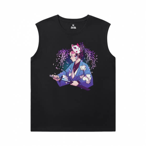 Anime Demon Slayer Tee Shirt Cotton Sports Sans manches T-shirts