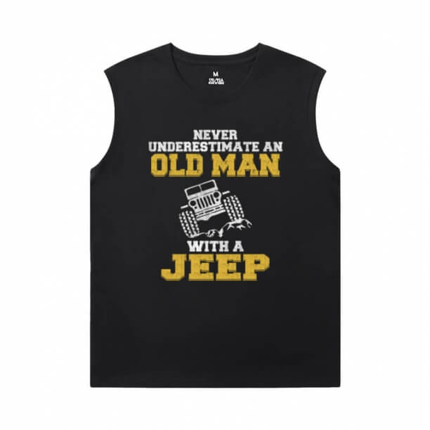Araba XXXL Kolsuz T Shirt Sıcak Konu Jeep Wrangler T-Shirt