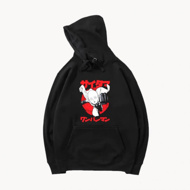 Vintage Anime One Punch Man Hoodie Kvalitet Hooded Jacka