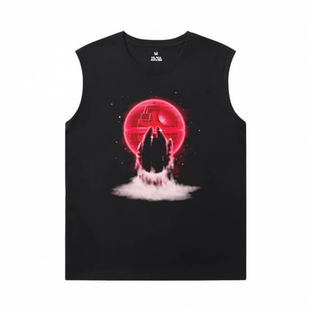 Camiseta de algodão Star Wars Preto Mangas sem Mangas