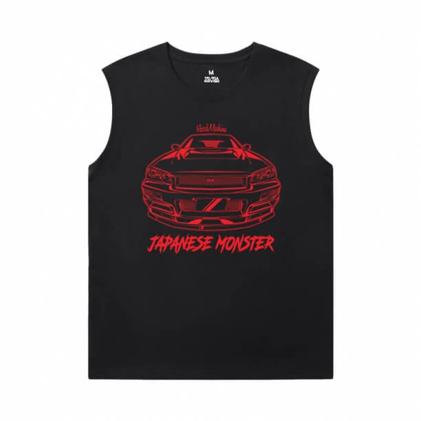 Car Mens Sleeveless Tshirt Cool GTR Tee