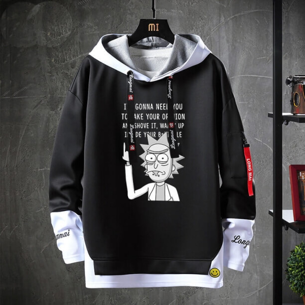 Rick und Morty Jacke gefälschte zweiteilige Sweatshirts
