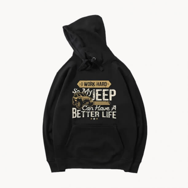 Áo khoác trùm đầu xe Jeep Wrangler Coat màu đen