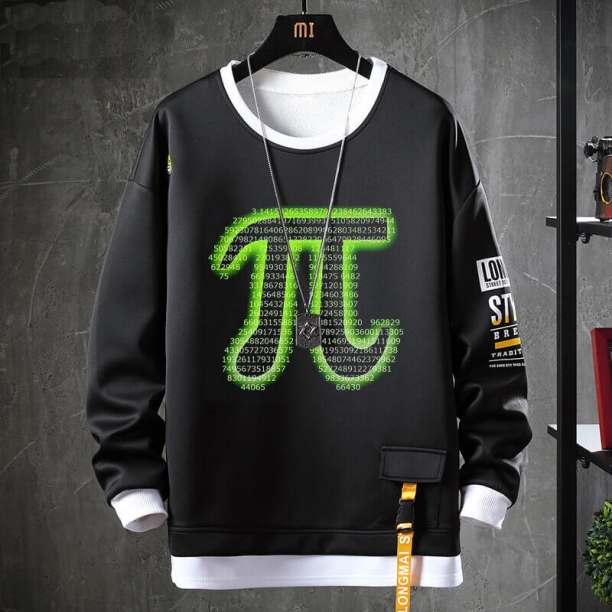 Matematik Sweatshirts Geek Svart PI Toppar