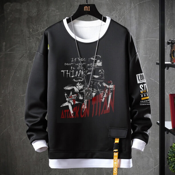 Attack on Titan Hoodie Fake Two-Piece Sweatshirt