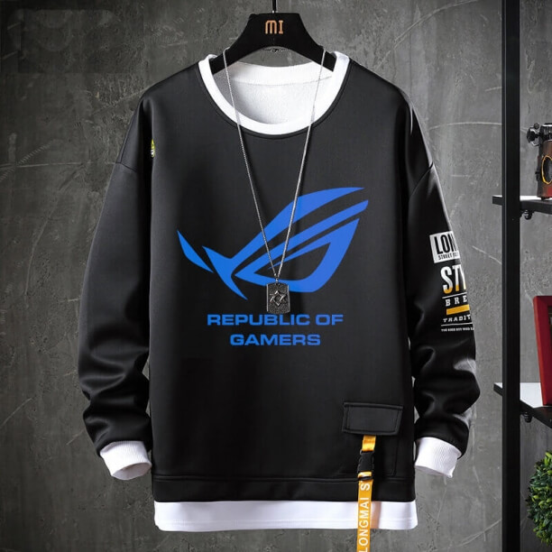 ROG Republic of Gamers Tops Falso dos piezas Prodigal Eye logo Sudaderas