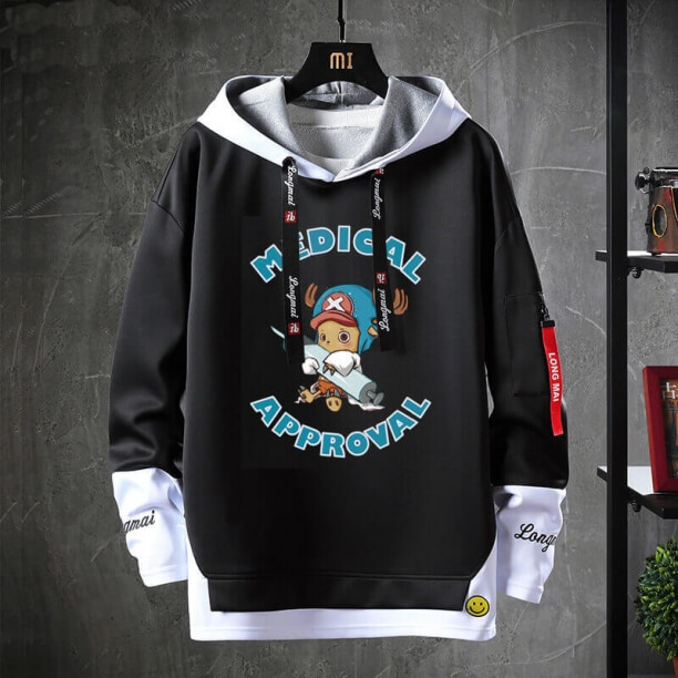 Vintage Anime One Piece Sweater Fake Sweatshirt Chopper deux pièces