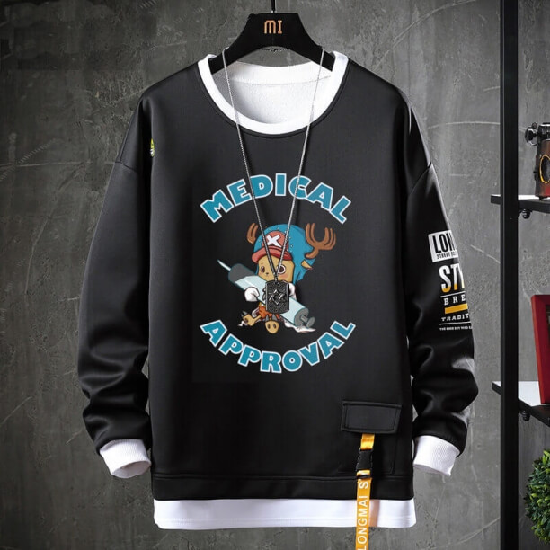 Japanse Anime One Piece Tops Fake Two-Piece Chopper Sweatshirts