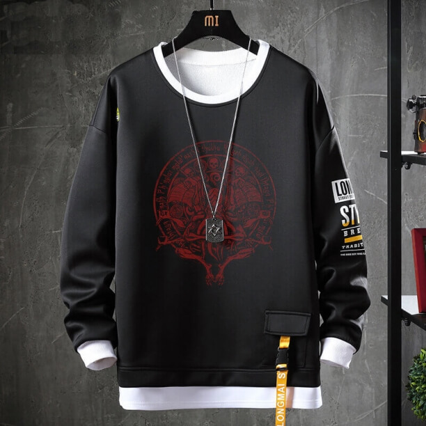 Cthulhu Mythos Hoodie giả hai mảnh Necronomicon Sweatshirt