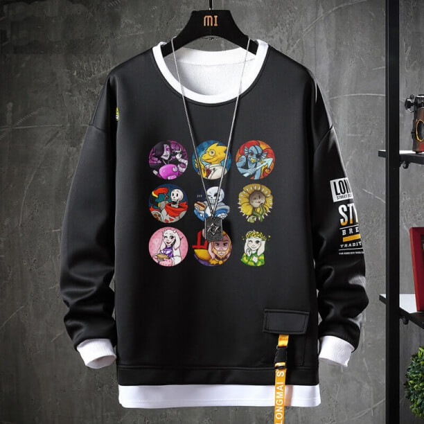 Sudaderas Undertale Negro Molesto Perro Cráneo Tops