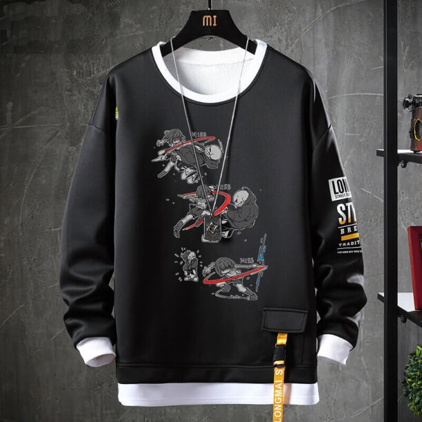 Sudadera Undertale Negro Molesto Perro Cráneo Suéter